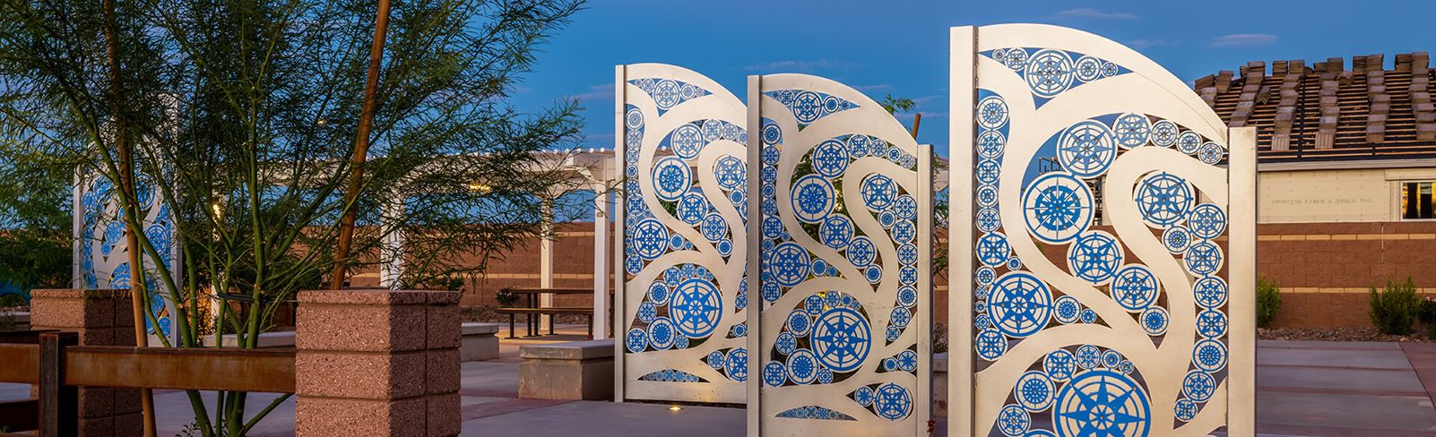 Meridian Ridge Park art panels at Alamar community in Avondale, Arizona